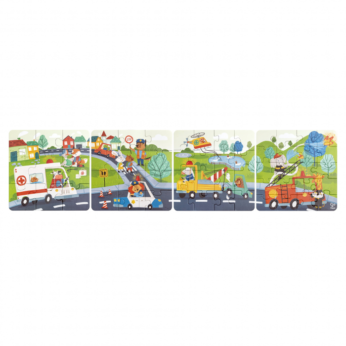 Puzzle pentru copii Vehicule de salvare (4 in 1) si joc storytelling [1]