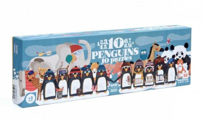 Puzzle progresiv 1,2,3..10 pinguini, Londji [2]