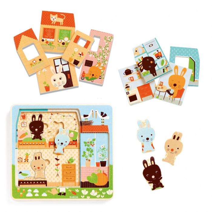 Puzzle straturi Djeco casuta iepurasilor [1]