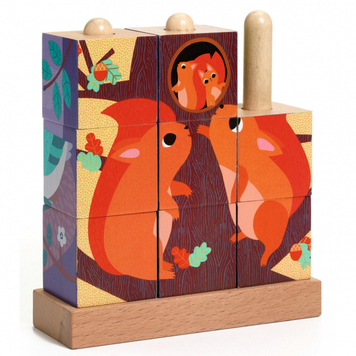 Puzzle vertical cu cuburi Puzz-Up Forest, Djeco [1]