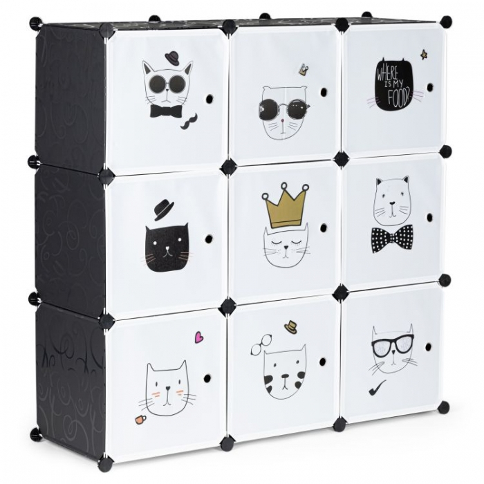 Raft modular cu 9 compartimente pentru camera copilului Ecotoys 09D [1]