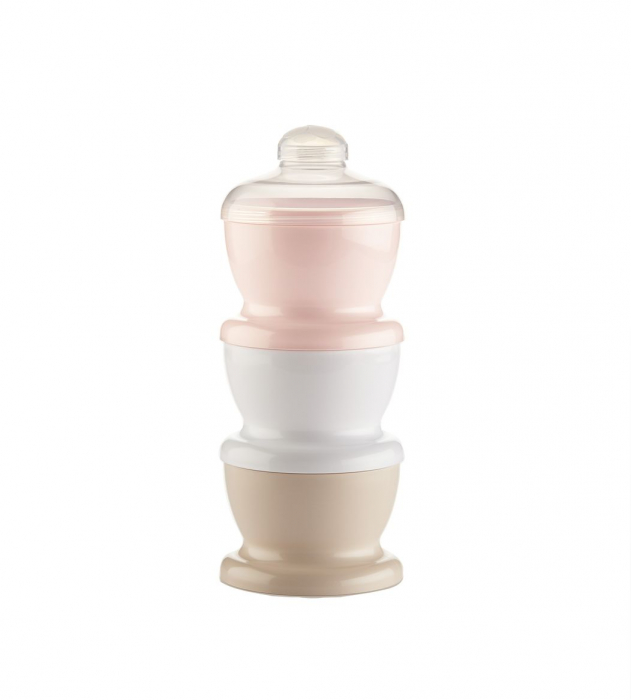 Recipient 3 compartimente lapte praf/ mancarica- Powder Pink [1]