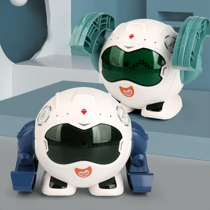 Robot de Jucarie pentru Copii care se Rostogoleste, cu Lumini si Sunete, Albastru Deschis [3]