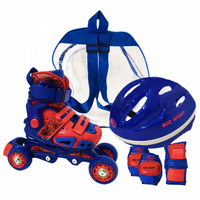 Role Copii Reglabile, Marimea 26-30, Roti cu Lumini si 3 Moduri de Pozitionare, Roz, Spider [1]