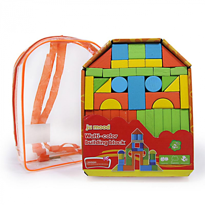 Rucsac cu Cuburi din Lemn pentru Construit, Multicolor [5]