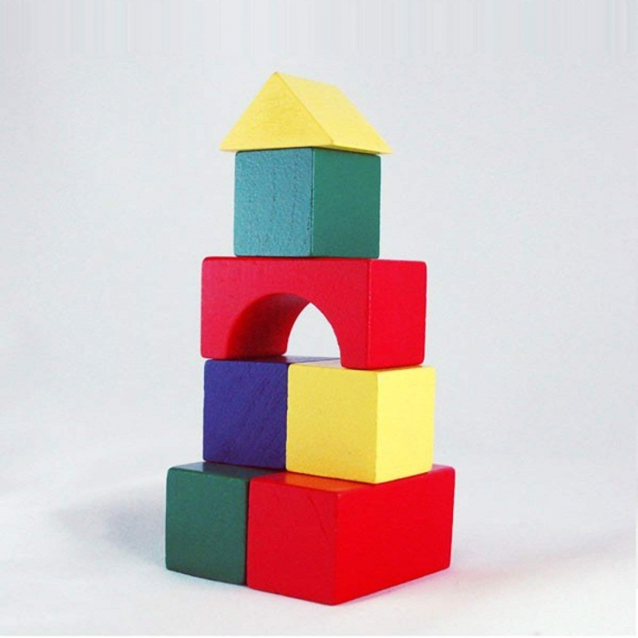 Rucsac cu Cuburi din Lemn pentru Construit, Multicolor [2]