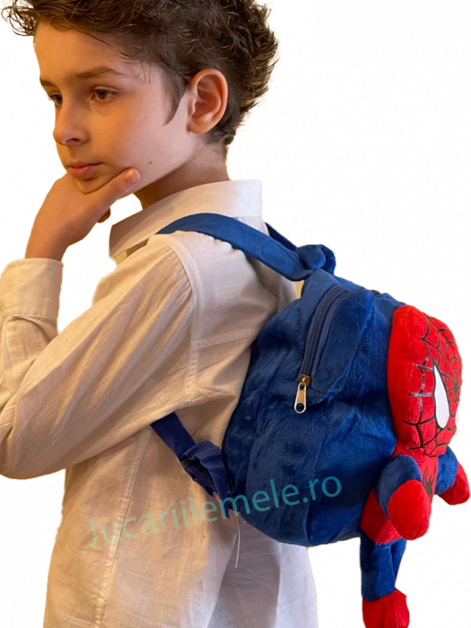 Rucsac din plus de tip ghiozdanel pentru copii Albastru cu Spider-Man [3]