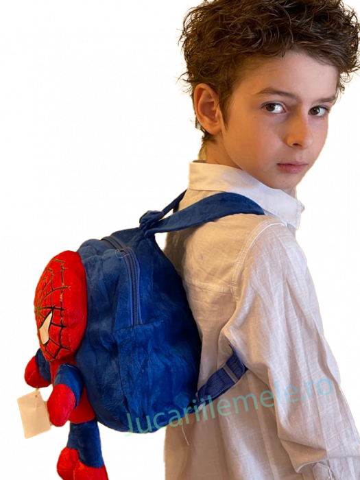Rucsac din plus de tip ghiozdanel pentru copii Albastru cu Spider-Man [2]