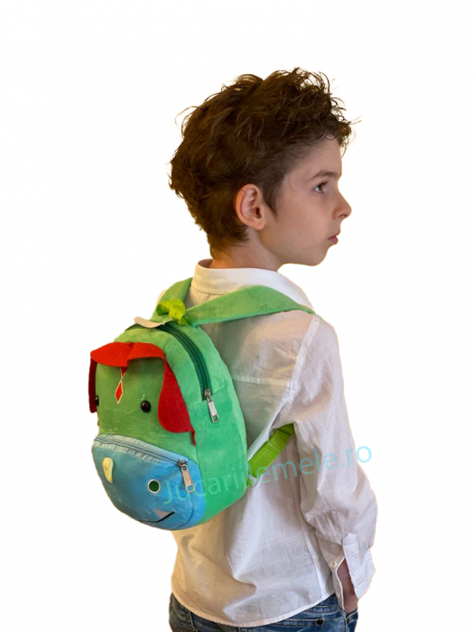 Rucsac din plus de tip ghiozdanel pentru copii Multicolor cu Dinozaur Vesel [2]