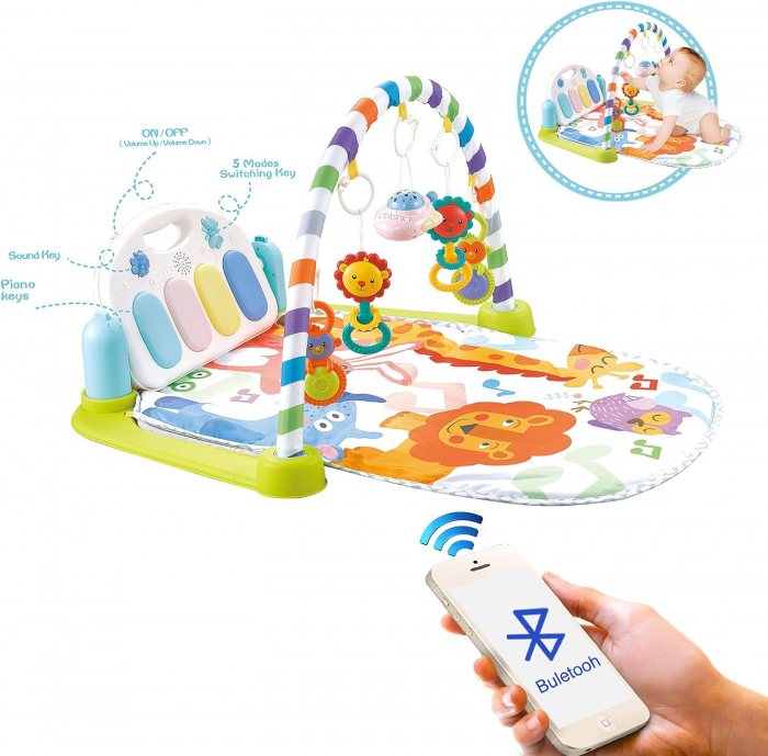Saltea de Joaca pentru Bebelusi: Cu Pian Interactiv, Arcada de Jucarii și Pro [2]