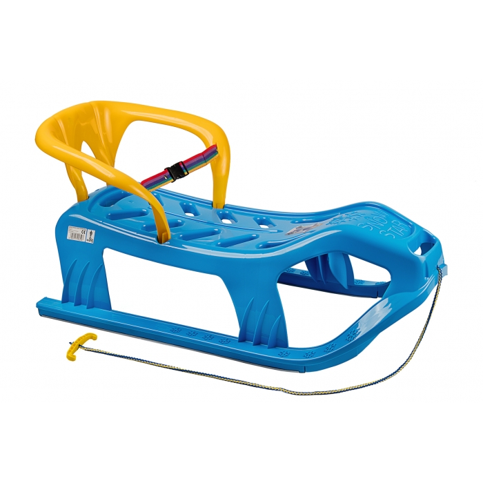 Sanie copii Marmat Snow Star Z cu spatar - Albastru [1]