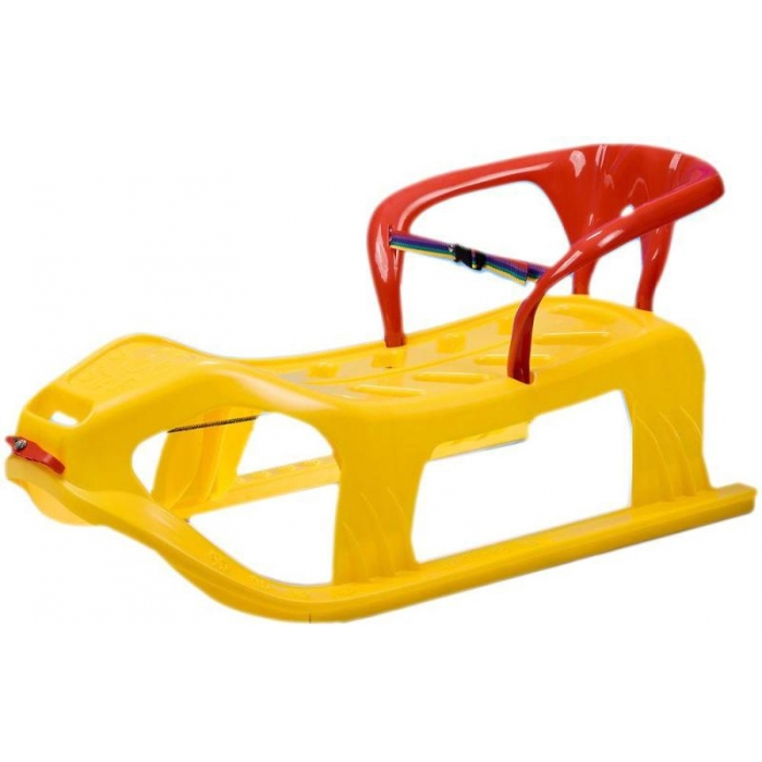 Sanie copii Marmat Snow Star Z cu spatar - Galben [1]