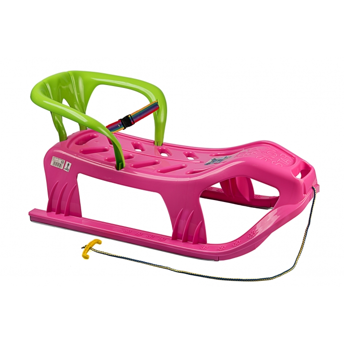 Sanie copii Marmat Snow Star Z cu spatar - Roz [1]