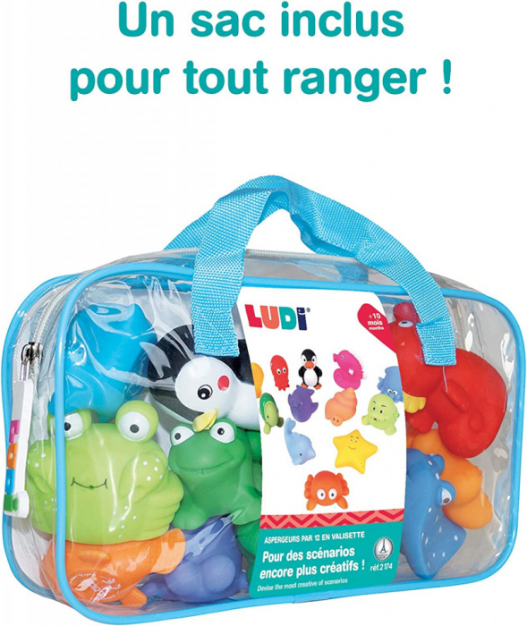 Set 12 jucarii de baie animale marine LUDI [8]