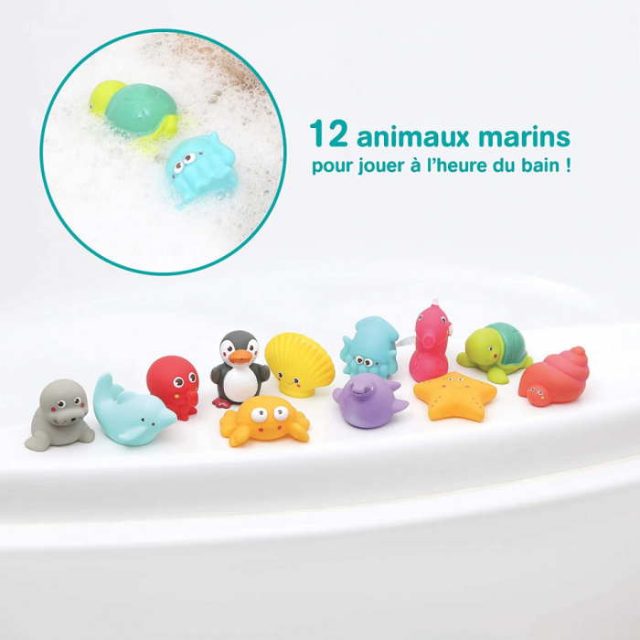 Set 12 jucarii de baie animale marine LUDI [5]