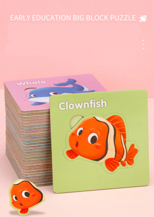Set 6 puzzle-uri din lemn cu diverse modele [4]