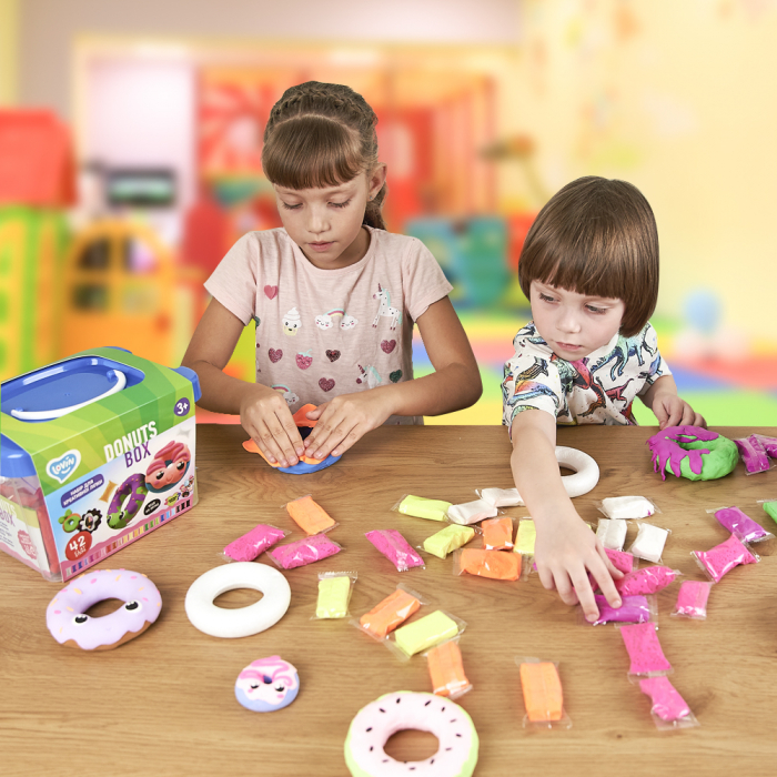 Set Air Clay cu argila usoara pentru modelaj Lovin - 42 culori - Donuts Box [3]