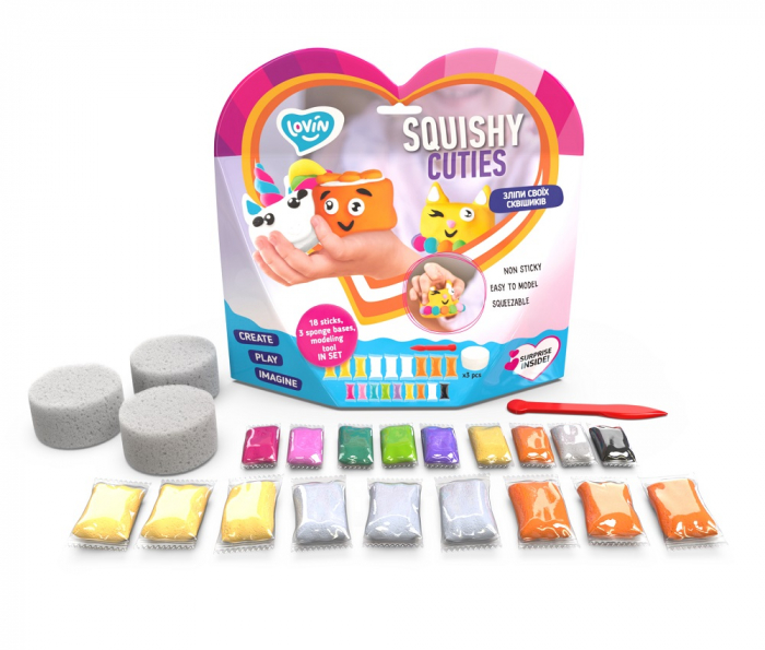 Set Air Clay pentru modelaj Lovin - 18 culori - Squishy Cutes [6]