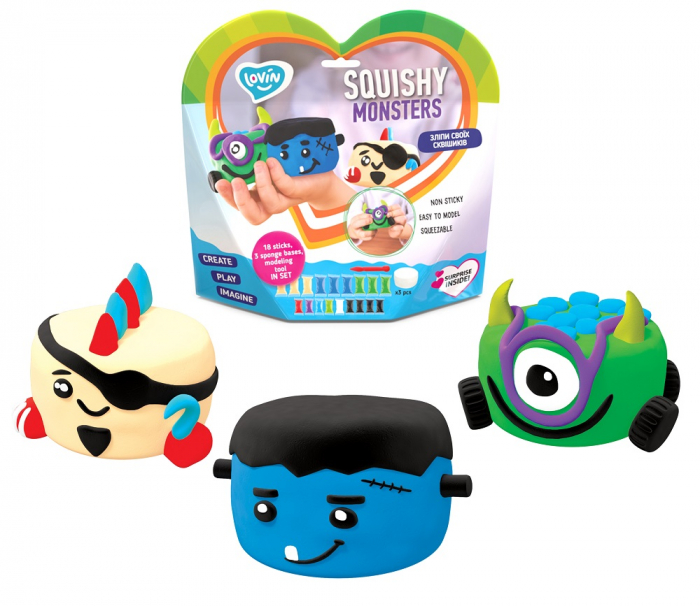 Set Air Clay pentru modelaj Lovin - 18 culori - Squishy Monsters [2]