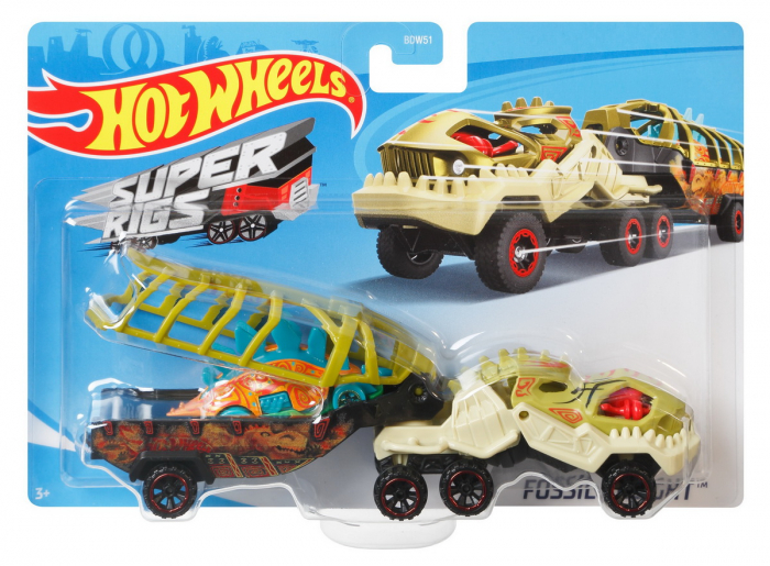 Set Camion Si Masina Sport Hot Wheels Fossil Night [1]