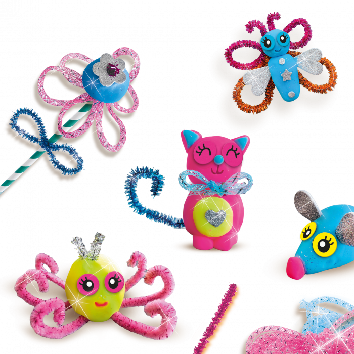 Set copii de creat animale din plastilina cu accesorii si sclipici [3]