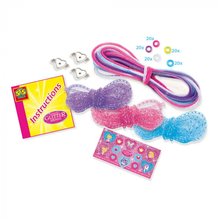 Set creativ pentru copii - Bratari cu margele, sclipici si accesorii decorative [2]