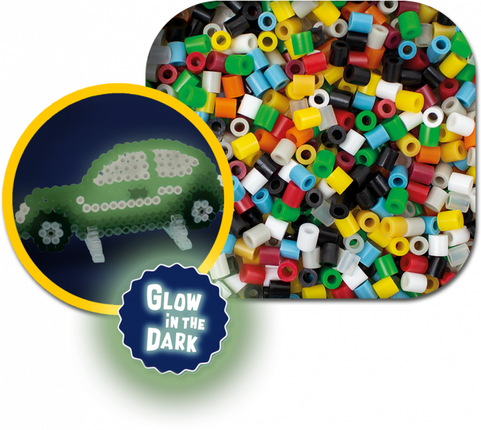 Set creativ Beedz - Margele de calcat Masina Glow in the Dark [3]