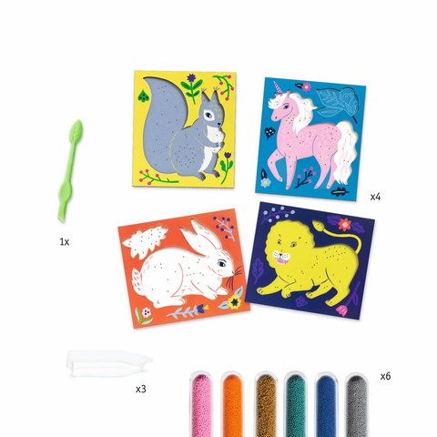 Set creativ cu margele Animale si flori, Djeco [10]