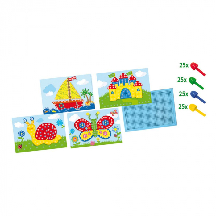 Set creativ de jucarie mozaic - Jucarie Tabla mozaic cu carduri [3]