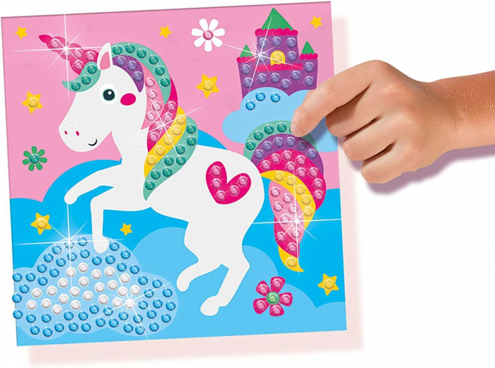 Set creativ de pictura pentru copii cu diamante si animale fericite [4]