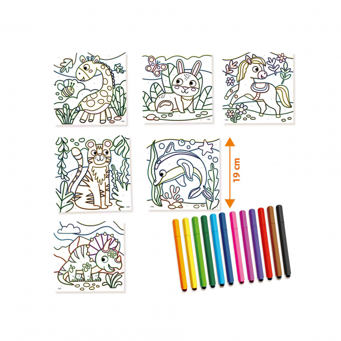 Set creativ - Deseneaza pe numere, 6 planse [2]