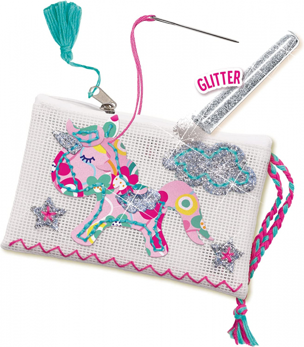 Set creativ DIY copii- Geanta brodata cu unicorn si accesorii [4]