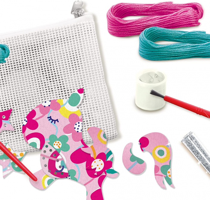 Set creativ DIY copii- Geanta brodata cu unicorn si accesorii [2]