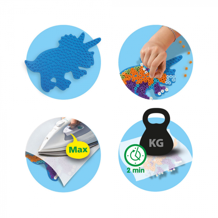 Set creativ Green Beedz – Margele de calcat Triceraptos [6]