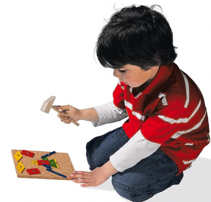 Set constructie copii - Jucarie de indemanare cu ciocan si cuie - Hammer Tic Original [3]
