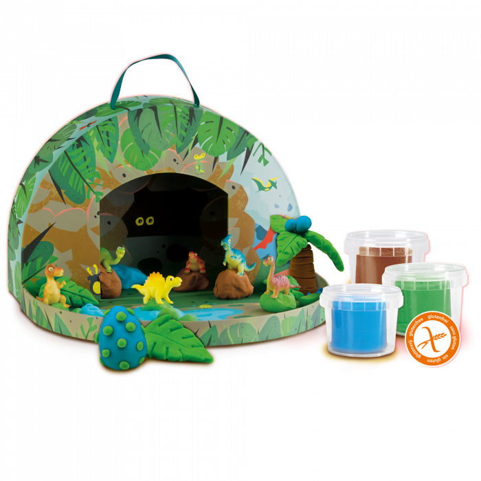 Set creativ pentru copii - Lumea dinozaurilor din plastilina (geanta tematica) [2]