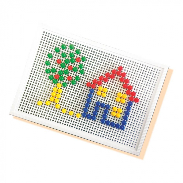Set creativ mozaic - Tabla de jucarie mozaic cu pini colorati [6]