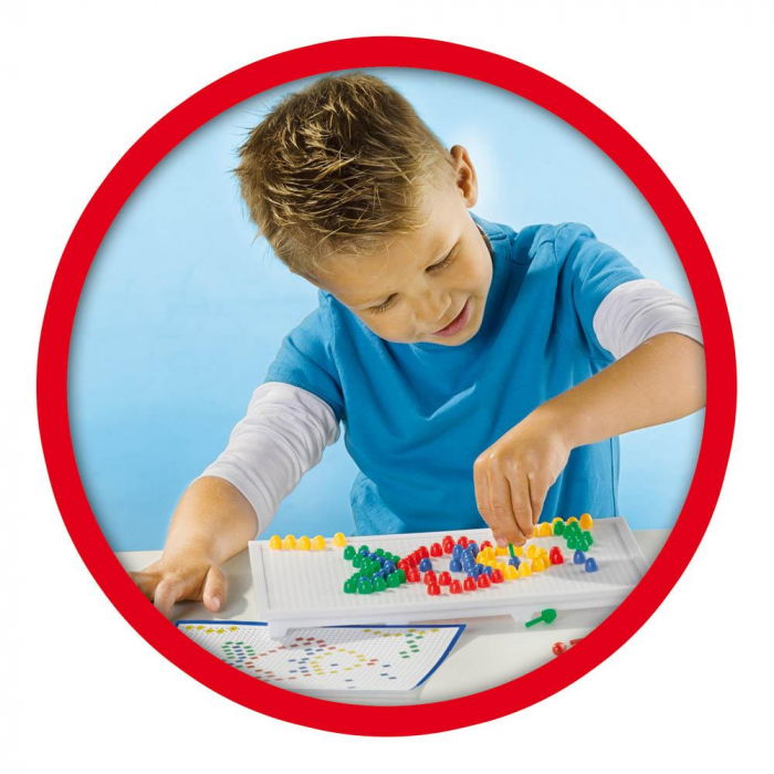 Set creativ mozaic - Tabla de jucarie mozaic cu pini colorati [3]