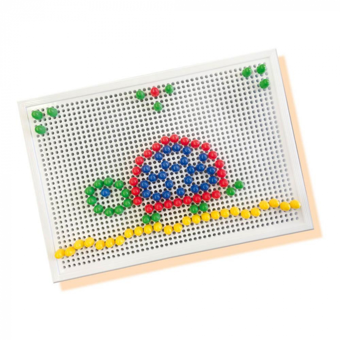 Set creativ mozaic - Tabla de jucarie mozaic cu pini colorati [5]