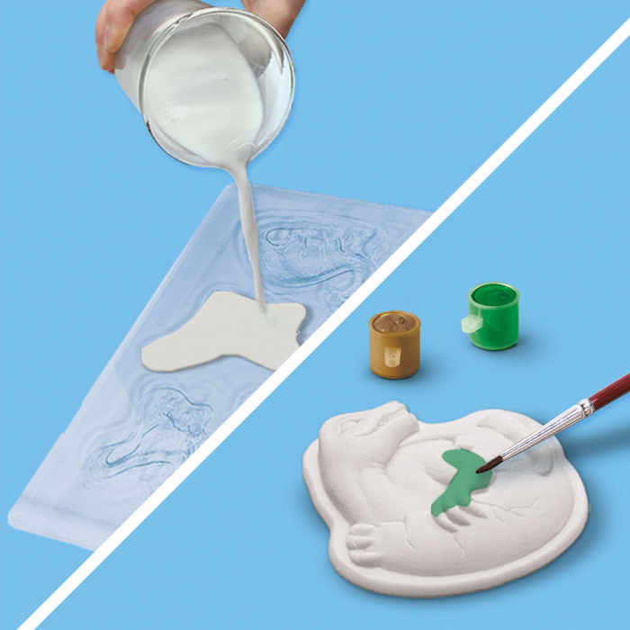Set creativ pentru copii cu mulaj si pictura - Dinozauri 2 in 1, razuire [5]