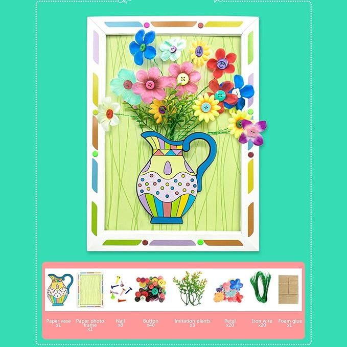 Set creativ pentru lucru manual, DIY, Creaza Vaza cu flori [2]