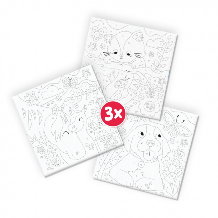 Set creativ - Pictura pe numere Animale de companie (3 panze) [4]