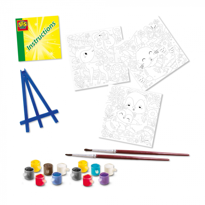 Set creativ - Pictura pe numere Animale din padure (3 panze) [2]