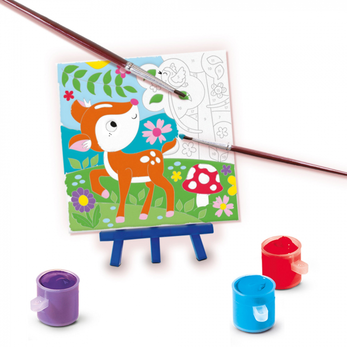 Set creativ - Pictura pe numere Animale din padure (3 panze) [3]