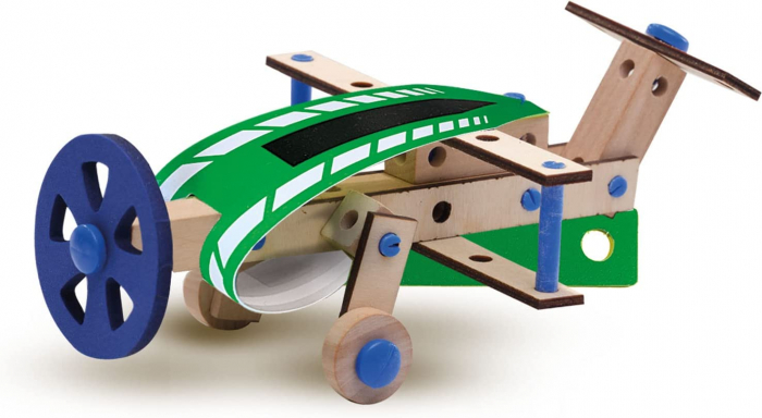 Set pentru copii de constructie vehicule din lemn (50 piese) [5]