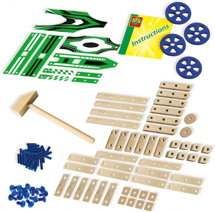 Set pentru copii de constructie vehicule din lemn (50 piese) [2]