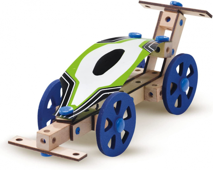 Set pentru copii de constructie vehicule din lemn (50 piese) [8]