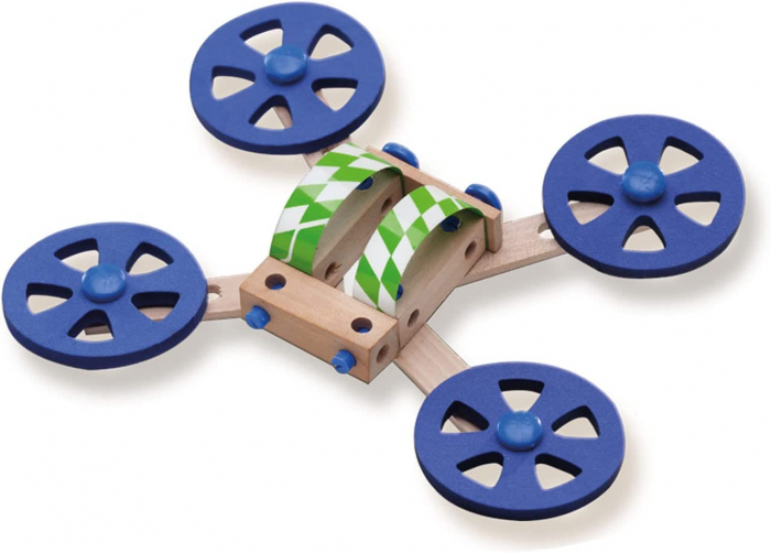 Set pentru copii de constructie vehicule din lemn (50 piese) [4]