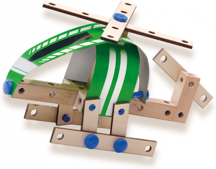 Set pentru copii de constructie vehicule din lemn (50 piese) [6]