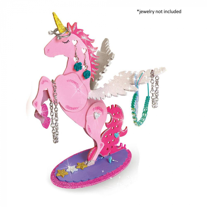Set creativ pentru copii cu suport de bijuterii cu unicorn si sclipici [3]